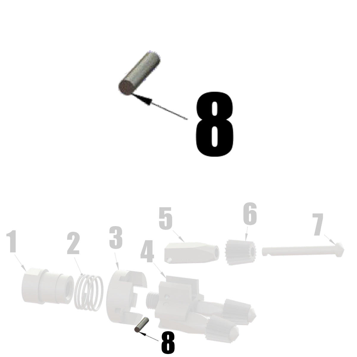 M1475 - Arm Pin for Spring Finger Head (Diagram Part #8)