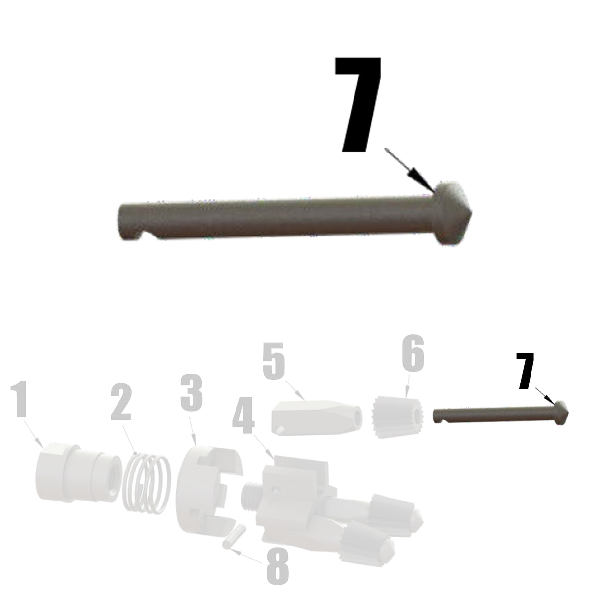 M1474 - Long Cutter Pin for Spring Finger Head (Diagram Part #7)