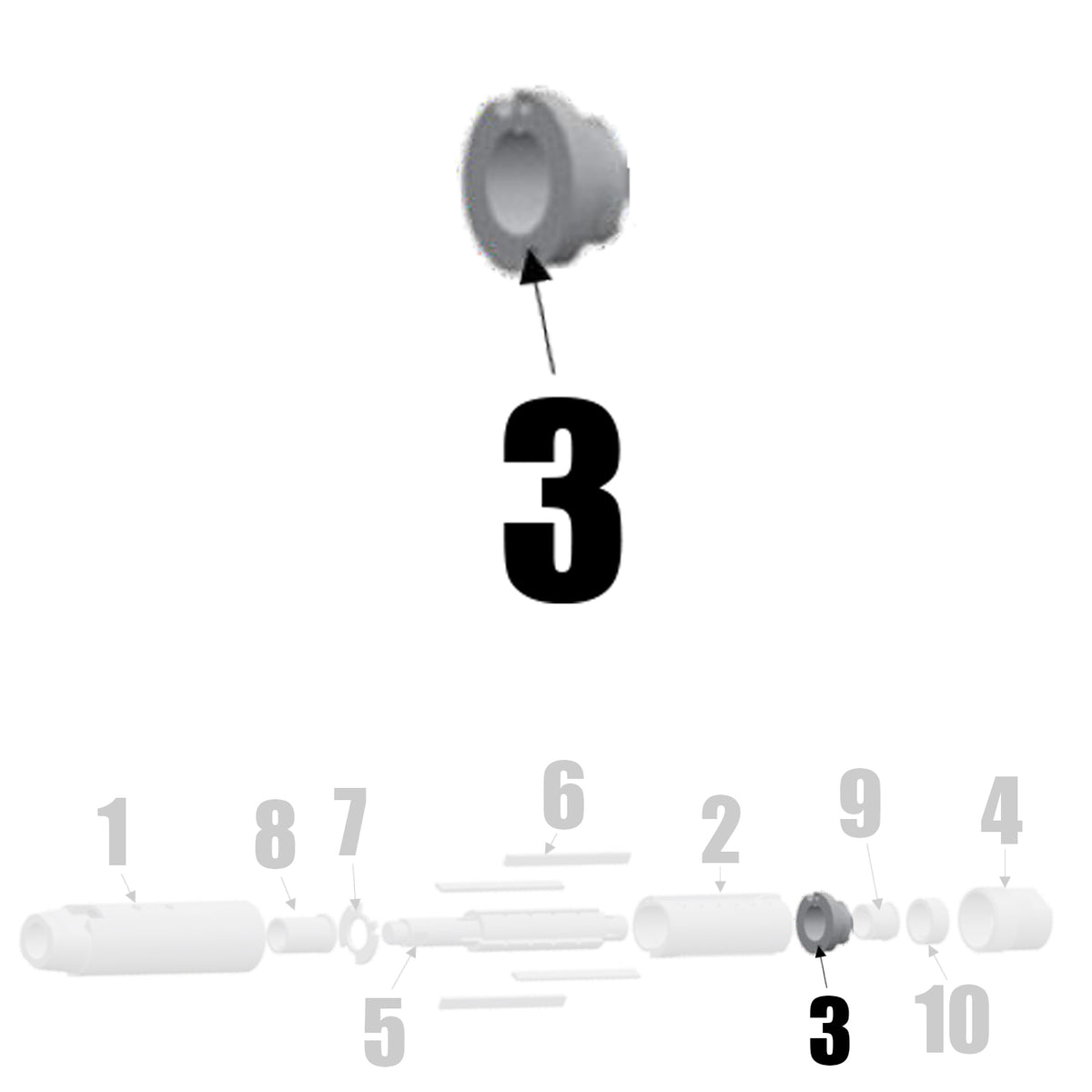 M34003 - Rear Head for Air Motor (Diagram Part #3)